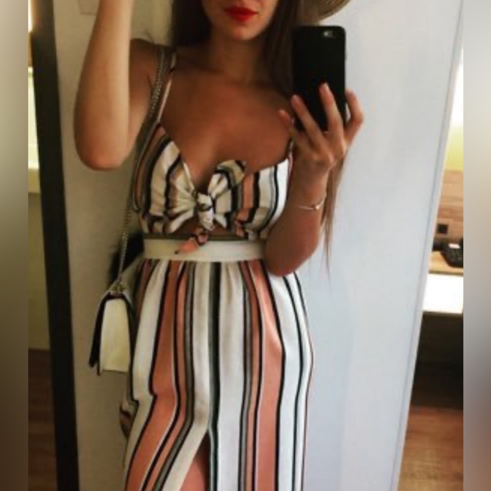 Topshop Tie Front Dress - US size 8 - Tall